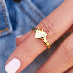 Engravable One Heart Ring