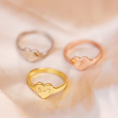 Engravable One Heart Ring