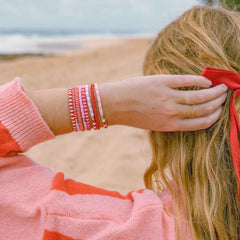Vacation Vibes Pink Moment Stretch Bracelet Set of 8