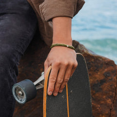 Men's Coated Hematite Stretch Bracelet