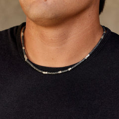 Men's Faceted Pyrite Bead Necklace