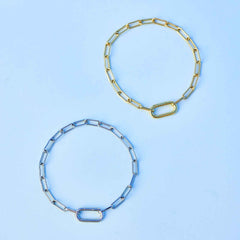 Harper Oval Charm Chain Bracelet