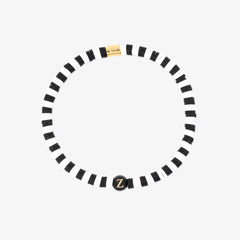 Black and White Alphabet Stretch Bracelet