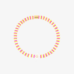 Raspberry Alphabet Stretch Bracelet