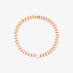 Raspberry Alphabet Stretch Bracelet