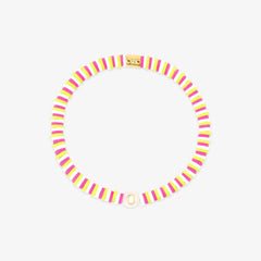 Raspberry Alphabet Stretch Bracelet