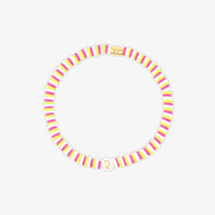 Raspberry Alphabet Stretch Bracelet