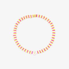 Raspberry Alphabet Stretch Bracelet