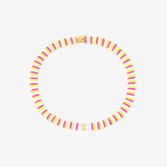 Raspberry Alphabet Stretch Bracelet