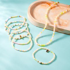 Frosted Bead Stretch Bracelet Set of 5