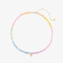 Initial Ombre Stone Bead Choker