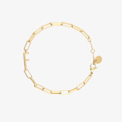 Initial Paperclip Chain Bracelet