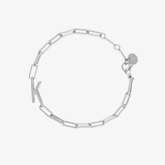 Initial Paperclip Chain Bracelet