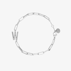 Initial Paperclip Chain Bracelet