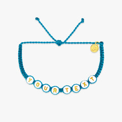 White Alphabet Bead Bracelet