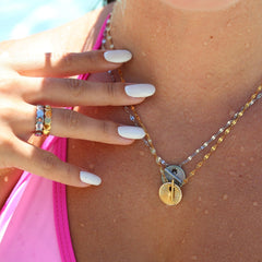 Scallop Enamel Ring Band