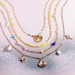 Salina Mixed Bead Paperclip Chain Choker