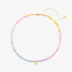 Initial Ombre Stone Bead Choker