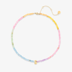 Initial Ombre Stone Bead Choker