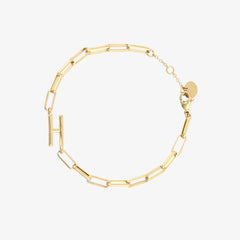 Initial Paperclip Chain Bracelet