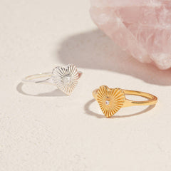 Sunburst Heart Ring